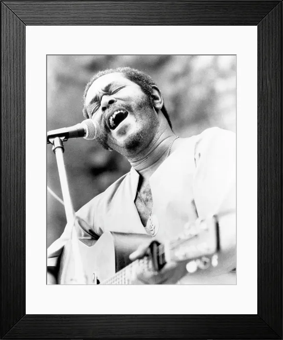 Framed Print : Folk singer Brownie McGhee, c. 1974.. Courtesy: CSU Archives / Everett Collection Framed Print : Folk singer Brownie McGhee, c. 1974.. Courtesy: CSU Archives / Everett Collection