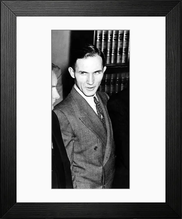 Framed Print : Bruno Richard Hauptmann (1899-1936) Accused in kidnapping and murder of Charles Lindbergh Jr, on trial, 1 / 7 / 35. Courtesy: CSU Archives  /  Everett Collection