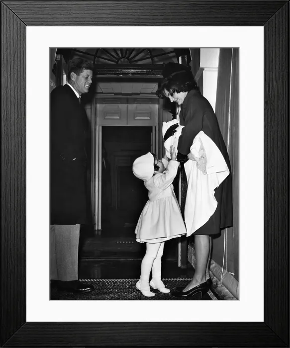 Framed Print : John F. Kennedy, Caroline Kennedy, Jacqueline Kennedy holding John F. Kennedy Jr. January, 1961. Courtesy: CSU Archives / Everett Collection Framed Print : John F. Kennedy, Caroline Kennedy, Jacqueline Kennedy holding John F. Kennedy Jr. January, 1961. Courtesy: CSU Archives / Everett Collection