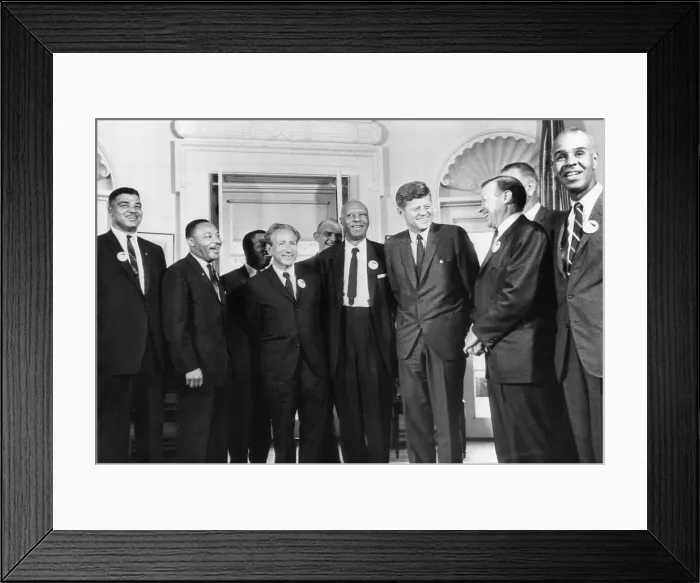 Framed Print : Front row, L-R: Whitney Young, Martin Luther King, Rabbi Joachim Prinz, A. Philip Randolph, John F Framed Print : Front row, L-R: Whitney Young, Martin Luther King, Rabbi Joachim Prinz, A. Philip Randolph, John F