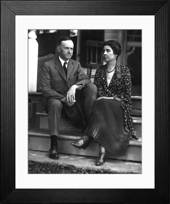Framed Print : CALVIN COOLIDGE, with wife, c. 1923. Courtesy: CSU Archives  /  Everett Collection