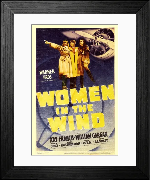 Framed Print : WOMEN IN THE WIND, midget window card, 1939 Framed Print : WOMEN IN THE WIND, midget window card, 1939