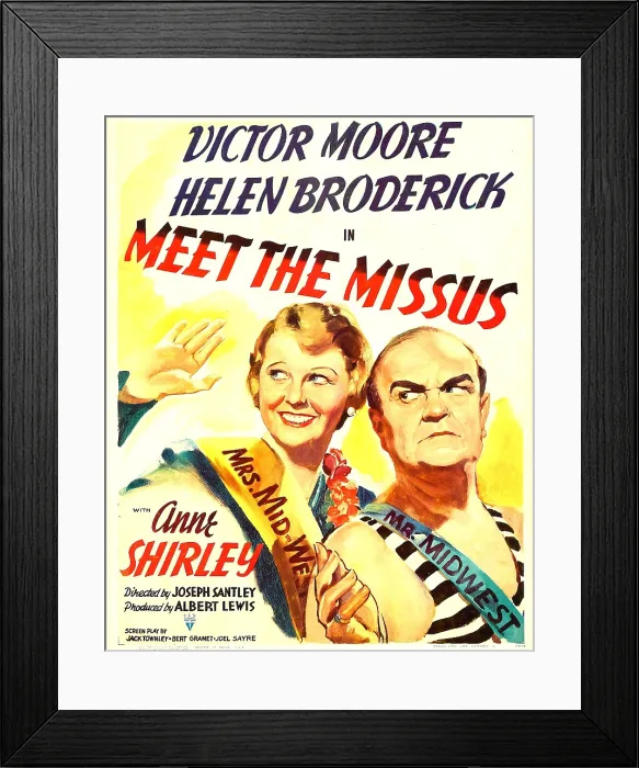 Framed Print : MEET THE MISSUS, from left: Helen Broderick, Victor Moore on window card, 1937
