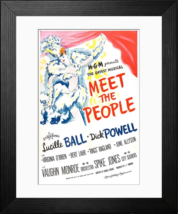 Framed Print : MEET THE PEOPLE, US poster, Lucille Ball, 1944