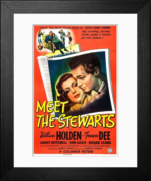 Framed Print : MEET THE STEWARTS, US poster, from left: Frances Dee, William Holden, 1942 Framed Print : MEET THE STEWARTS, US poster, from left: Frances Dee, William Holden, 1942
