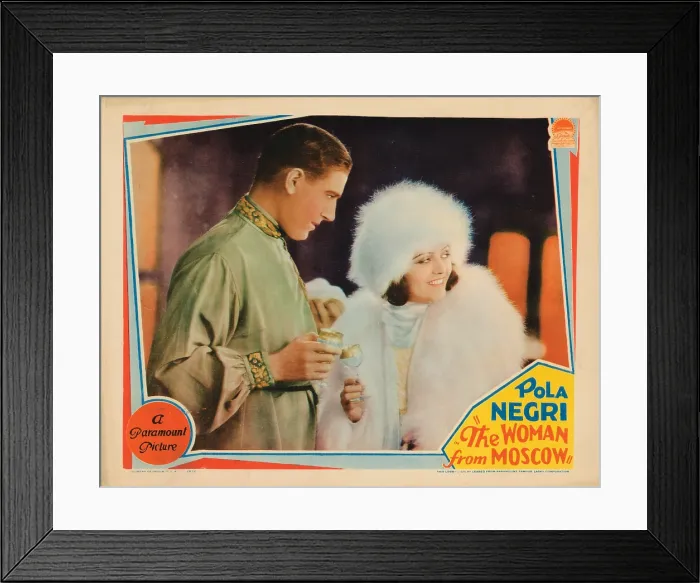 Framed Print : THE WOMAN FROM MOSCOW, lobbycard, from left: Paul Lukas, Pola Negri, 1928 Framed Print : THE WOMAN FROM MOSCOW, lobbycard, from left: Paul Lukas, Pola Negri, 1928