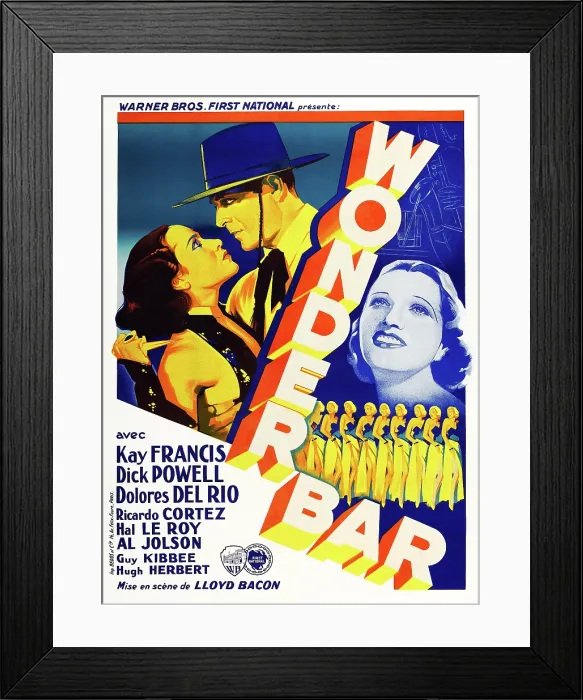 Framed Print : WONDER BAR, French poster, from left: Dolores Del Rio, Ricardo Cortez, Kay Francis, 1934