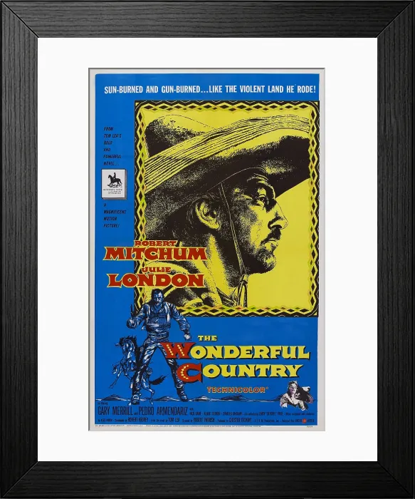 Framed Print : THE WONDERFUL COUNTRY, US poster art, Robert Mitchum, 1959