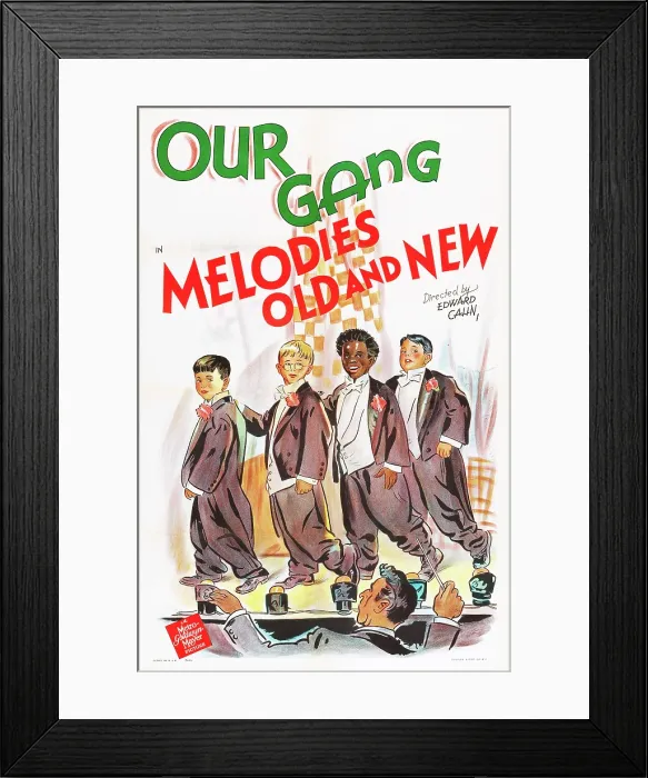 Framed Print : MELODIES OLD AND NEW, l-r: Robert Blake (aka Mickey Gubitosi), Billy Froggy Laughlin, Billie Buckwheat Thomas, on poster art, 1942 Framed Print : MELODIES OLD AND NEW, l-r: Robert Blake (aka Mickey Gubitosi), Billy Froggy Laughlin, Billie Buckwheat Thomas, on poster art, 1942