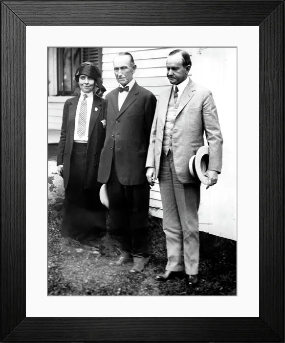 Framed Print : PRESIDENT CALVIN COOLIDGE, with wife and father John C. Coolidge, c. 1926. Courtesy: CSU Archives  /  Everett Collection