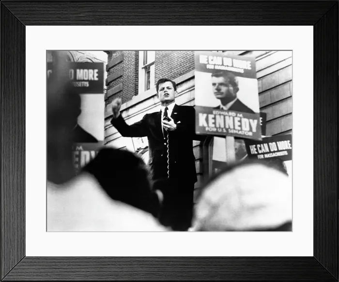 Framed Print : Edward Kennedy, running for the US Senate, 1962, Courtesy: CSU Archives / Everett Collection