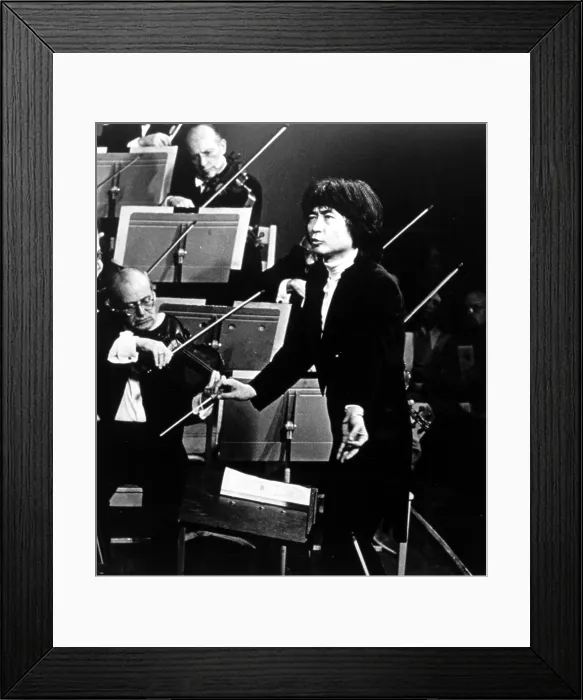 Framed Print : Seiji Ozawa conducting the Boston Symphony Orchestra, circa 1978. Courtesy: CSU Archives  /  Everett Collection