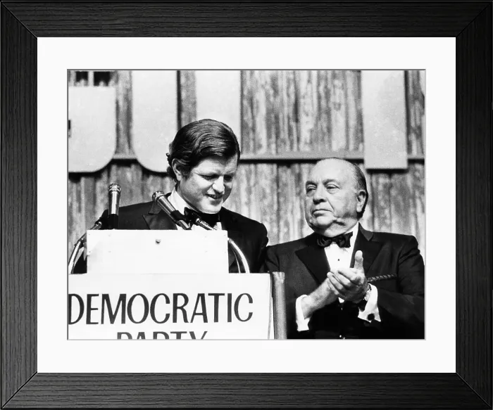 Framed Print : From left, Senator Edward Kennedy, Chicago Mayor Richard Daley, at a Democratic fundraising dinner, May 24, 1972, Courtesy: CSU Archives / Everett Collection