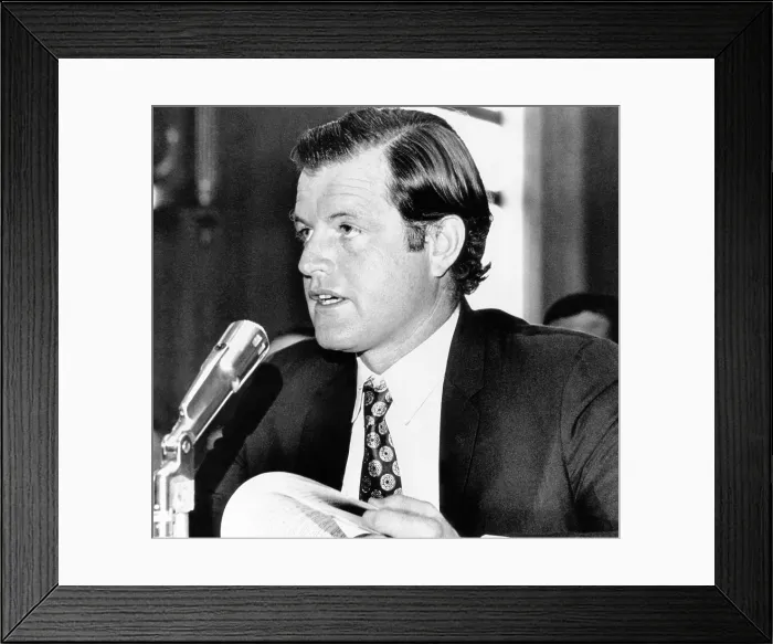 Framed Print : Senator Edward Kennedy, testifying before Senate Finance Committee, Washington, June 21, 1971, Courtesy: CSU Archives / Everett Collection