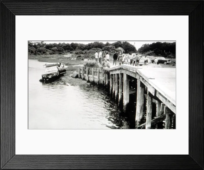 Framed Print : Bridge to Chappaquiddick Island that Ted Kennedy drove off, killing Mary Jo Kopechne, 7-19-69. Courtesy: CSU Archives / Everett Collection Framed Print : Bridge to Chappaquiddick Island that Ted Kennedy drove off, killing Mary Jo Kopechne, 7-19-69. Courtesy: CSU Archives / Everett Collection