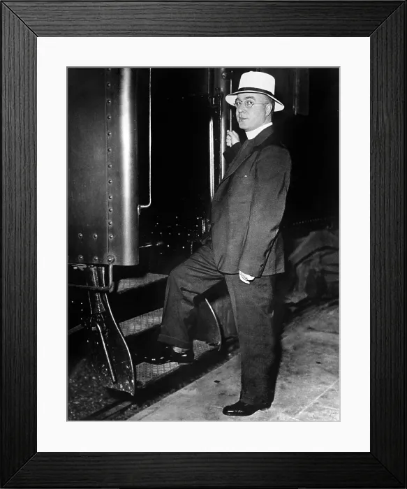 Framed Print : CHARLES EDWARD COUGHLIN, candid on way to Chicago Democratic Convention. Courtesy: CSU Archives  /  Everett Collection