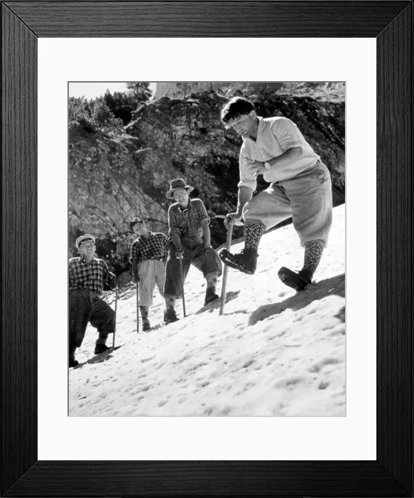 Framed Print : Tensing Norkay (center) with students at his Swiss mountaneering school, 1954. Courtesy: CSU Archives / Everett Collection Framed Print : Tensing Norkay (center) with students at his Swiss mountaneering school, 1954. Courtesy: CSU Archives / Everett Collection