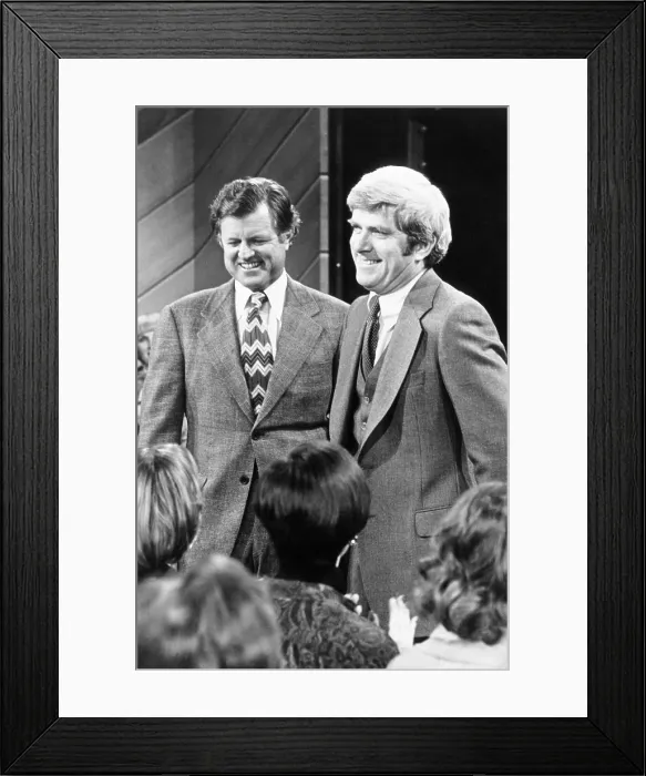Framed Print : Senator Edward Kennedy, left, appearing on Phil Donahue's TV show to discuss healthcare, October 1978, Courtesy: CSU Archives / Everett Collection Framed Print : Senator Edward Kennedy, left, appearing on Phil Donahue's TV show to discuss healthcare, October 1978, Courtesy: CSU Archives / Everett Collection