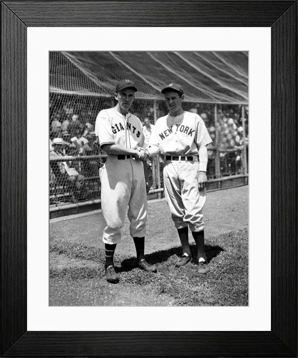 Framed Print : Carl Hubbell & Vernon Lefty Gomez of NYs Giants and Yankees are starting pitchers for the 2nd All-Star Game, The Polo Grounds, NYC, 7 / 10 / 34 Framed Print : Carl Hubbell & Vernon Lefty Gomez of NYs Giants and Yankees are starting pitchers for the 2nd All-Star Game, The Polo Grounds, NYC, 7 / 10 / 34