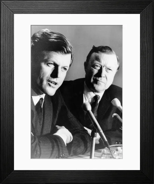 Framed Print : From left, Senator Edward Kennedy, labor leader Walter Reuther, during postal strike, Boston, March 23, 1970, Courtesy: CSU Archives / Everett Collection Framed Print : From left, Senator Edward Kennedy, labor leader Walter Reuther, during postal strike, Boston, March 23, 1970, Courtesy: CSU Archives / Everett Collection