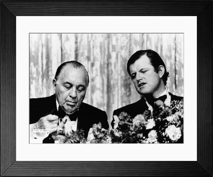 Framed Print : From left, Chicago Mayor Richard Daley, Senator Edward Kennedy, at a Democratic fundraising dinner, May 24, 1972, Courtesy: CSU Archives / Everett Collection