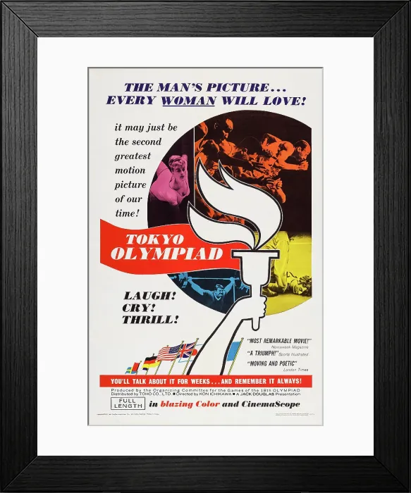 Framed Print : TOKYO OLYMPIAD, (aka TOKYO ORINPIKKU), US poster art, 1965 Framed Print : TOKYO OLYMPIAD, (aka TOKYO ORINPIKKU), US poster art, 1965