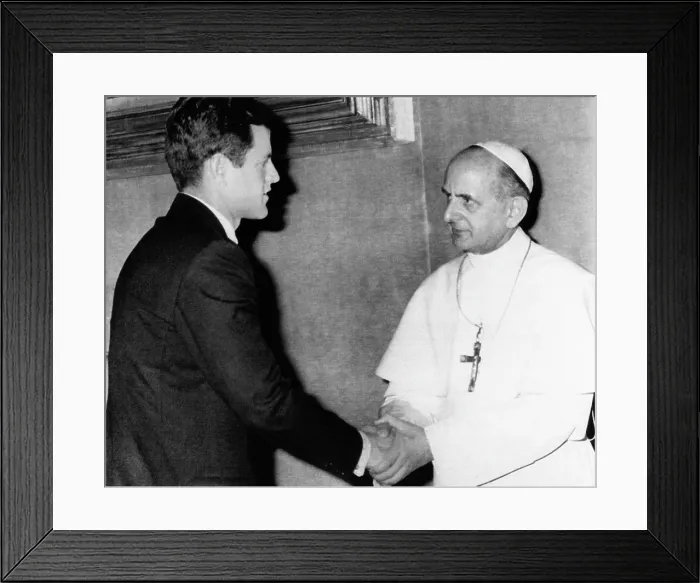 Framed Print : From left, Senator Edward Kennedy, Pope Paul VI, Vatican City, May 12, 1966, Courtesy: CSU Archives / Everett Collection