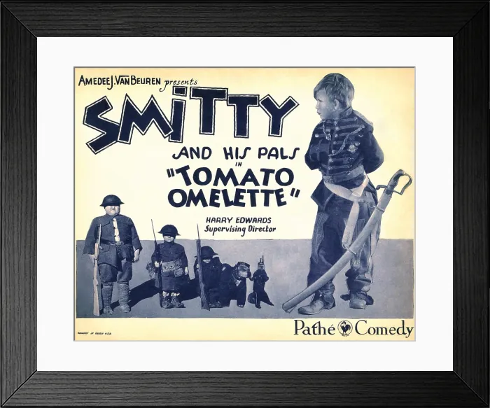Framed Print : TOMATO OMELETTE, far right: Donald Haines on title lobbycard, 1929