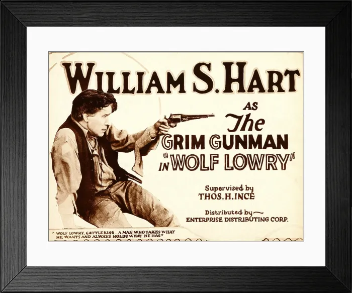 Framed Print : WOLF LOWRY, William S. Hart on title card, 1917