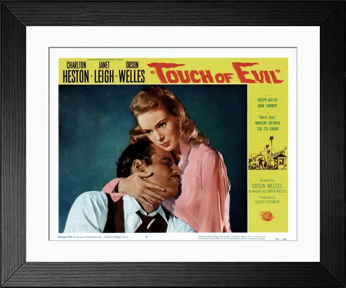 Framed Print : TOUCH OF EVIL, Charlton Heston, Janet Leigh, 1958 Framed Print : TOUCH OF EVIL, Charlton Heston, Janet Leigh, 1958