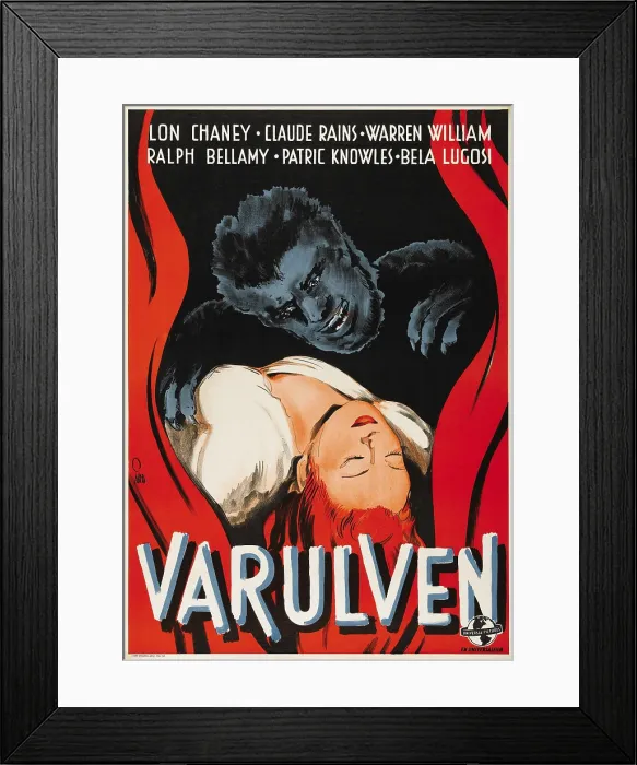 Framed Print : THE WOLF MAN, (aka VARULVEN), Lon Chaney Jr. Evelyn Ankers, 1941