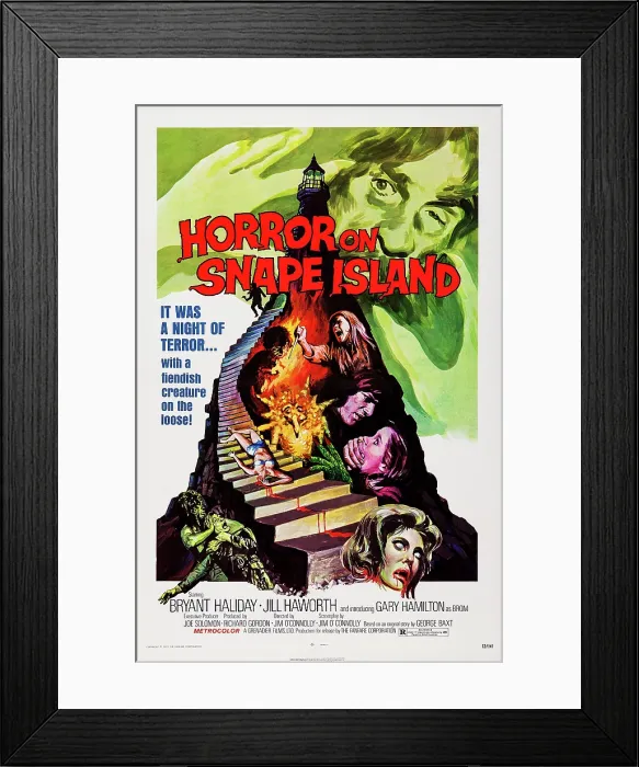 Framed Print : TOWER OF EVIL, (aka HORROR ON SNAPE ISLAND), US poster art, 1972
