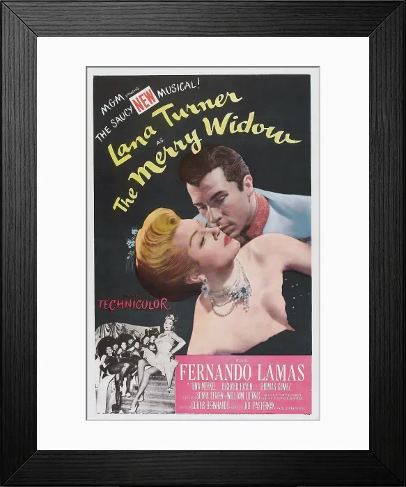 Framed Print : THE MERRY WIDOW, l-r: Lana Turner, Fernando Lamas on poster art, 1952 Framed Print : THE MERRY WIDOW, l-r: Lana Turner, Fernando Lamas on poster art, 1952