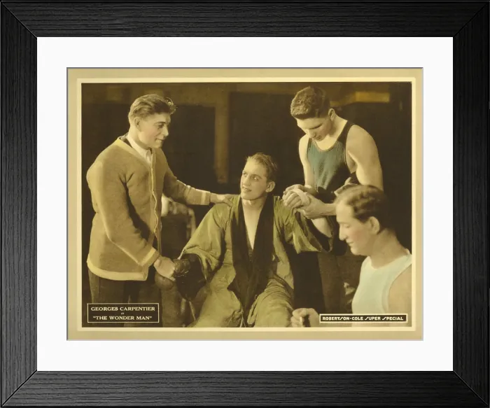 Framed Print : THE WONDER MAN, center: Georges Carpentier on lobbycard, 1920 Framed Print : THE WONDER MAN, center: Georges Carpentier on lobbycard, 1920