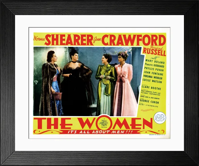 Framed Print : THE WOMEN, from left, Joan Crawford, Rosalind Russell, Norma Shearer, Joan Fontaine, 1939