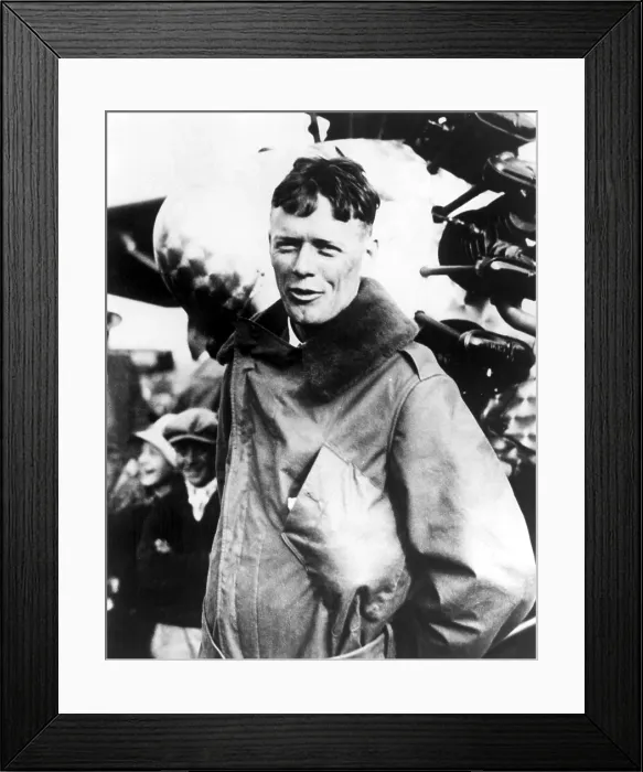 Framed Print : Charles Lindbergh after his trans-Atlantic flight, Paris, 1927. Courtesy: CSU Archives  /  Everett Collection