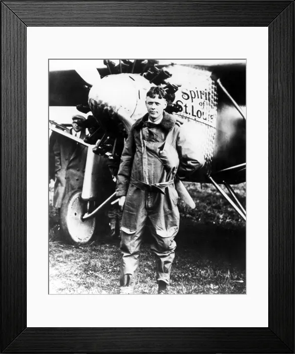 Framed Print : Charles Lindbergh, before takeoff of his trans-Atlantic flight, New York, 1927. Courtesy: CSU Archives  /  Everett Collection