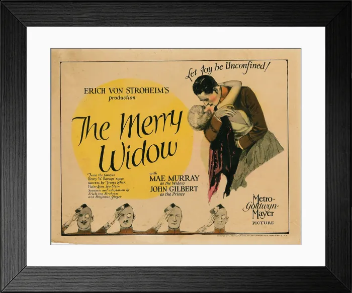 Framed Print : THE MERRY WIDOW, lobbycard, from left: Mae Murray, John Gilbert, 1925