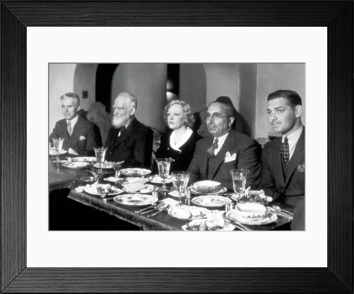 Framed Print : CHARLIE CHAPLIN, GEORGE BERNARD SHAW, MARION DAVIES, LOUIS B. MAYER and CLARK GABLE at San Simeon, early 1930s Framed Print : CHARLIE CHAPLIN, GEORGE BERNARD SHAW, MARION DAVIES, LOUIS B. MAYER and CLARK GABLE at San Simeon, early 1930s