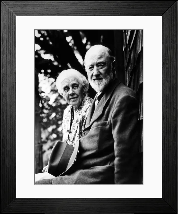 Framed Print : Harmony and Charles Ives at West Redding, ca. 1948. Courtesy: CSU Archives / Everett Collection