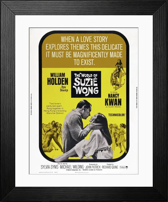 Framed Print : THE WORLD OF SUZIE WONG, US poster art, from left: William Holden, Nancy Kwan, 1960