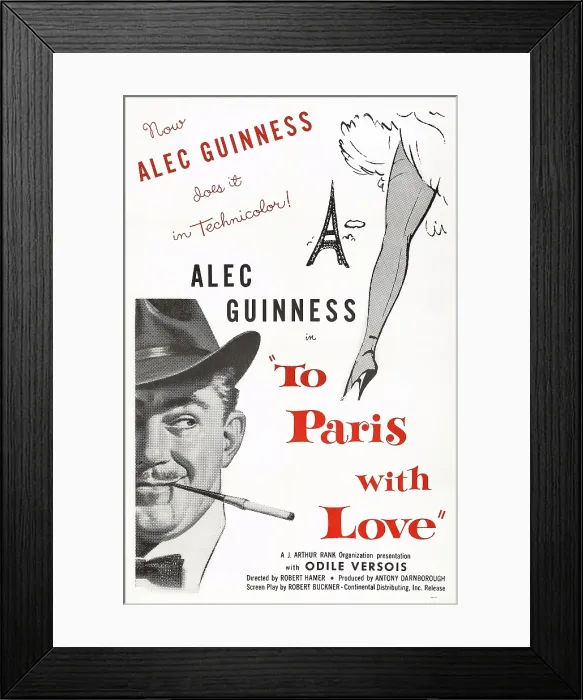 Framed Print : TO PARIS WITH LOVE, US poster art, Alec Guinness, 1955 Framed Print : TO PARIS WITH LOVE, US poster art, Alec Guinness, 1955