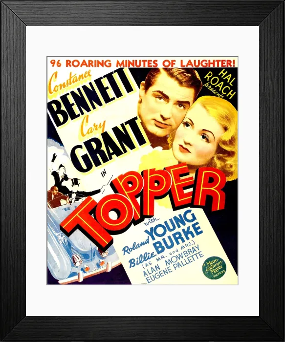 Framed Print : TOPPER, from left: Cary Grant, Constance Bennett on window card, 1937