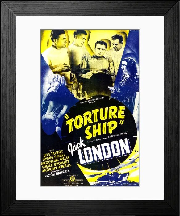 Framed Print : TORTURE SHIP, US poster, middle far left: Sheila Bromley, middle far right: Julie Bishop (aka Jacqueline Wells), 1939