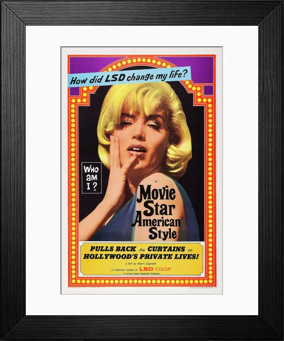 Framed Print : MOVIE STAR, AMERICAN STYLE OR: LSD, I HATE YOU, US poster art, Cara Garnett, 1966 Framed Print : MOVIE STAR, AMERICAN STYLE OR: LSD, I HATE YOU, US poster art, Cara Garnett, 1966
