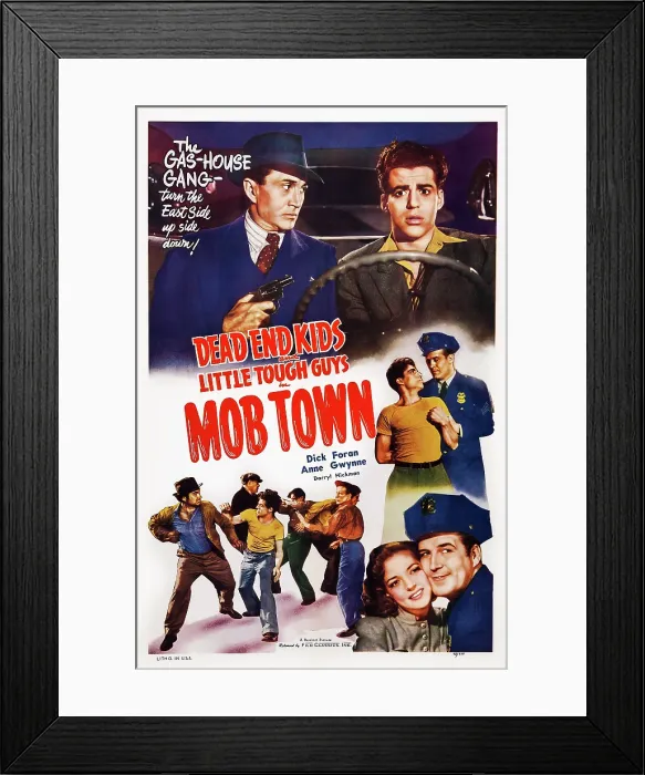 Framed Print : MOB TOWN, US poster art, top from left: John Butler, Billy Halop; bottom right: Anne Gwynne, Dick Foran, 1941 Framed Print : MOB TOWN, US poster art, top from left: John Butler, Billy Halop; bottom right: Anne Gwynne, Dick Foran, 1941