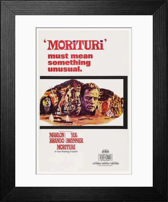 Framed Print : MORITURI, US poster art, Marlon Brando, Yul Brynner, 1965. TM and Copyright 20th Century Fox Film Corp. All rights reserved, Courtesy: Everett Collection