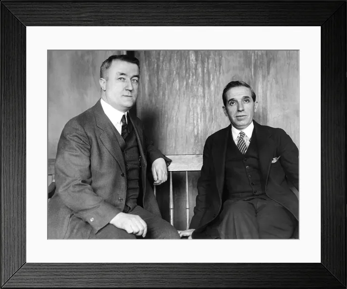 Framed Print : Charles Ponzi (right), William J. Foley (Suffolk County D.A.), circa 1927. Courtesy: CSU Archives  /  Everett Collection