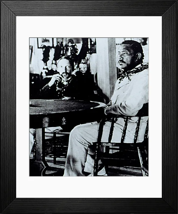 Framed Print : Author ROBERT LOUIS STEVENSON with DAVID KALAKAUA, last King of Hawaii, date unknown. Courtesy: CSU Archives  /  Everett Collection