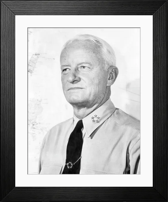 Framed Print : Fleet Admiral Chester Nimitz, (1885-1966), 1945.. Courtesy: CSU Archives / Everett Collection Framed Print : Fleet Admiral Chester Nimitz, (1885-1966), 1945.. Courtesy: CSU Archives / Everett Collection